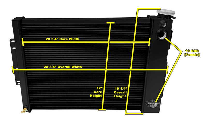 CC337BDP-BLK 3 Row Black Dual Pass 21" core