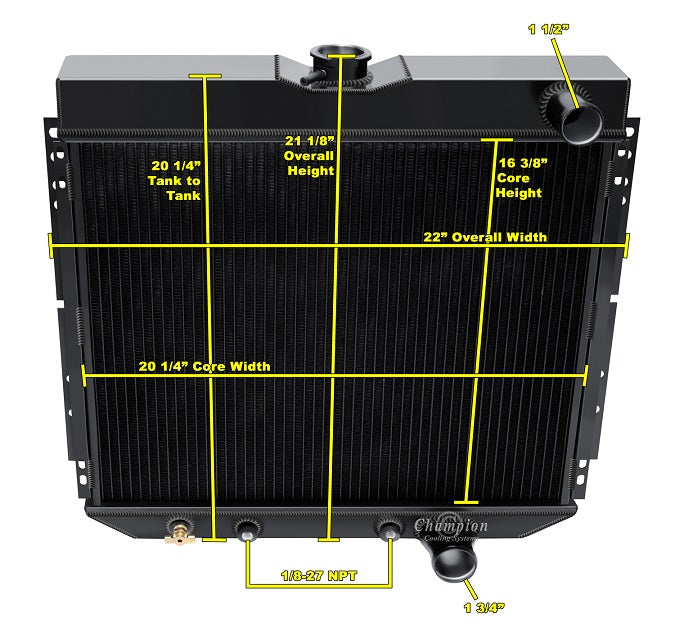 CC340B-BLK 3 Row Black