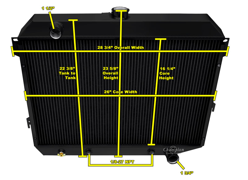 CC374B-BLK 3 Row Black