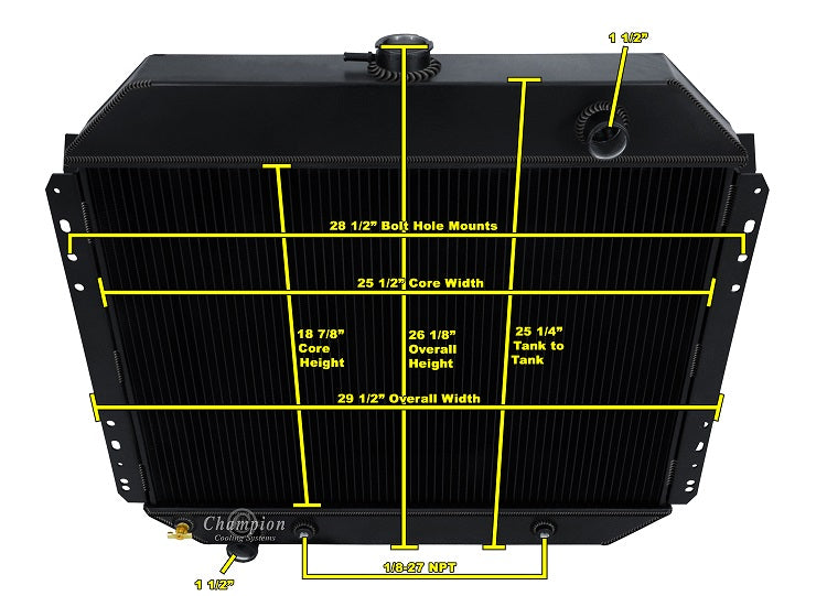 CC433B-CY-BLK 3 Row Black