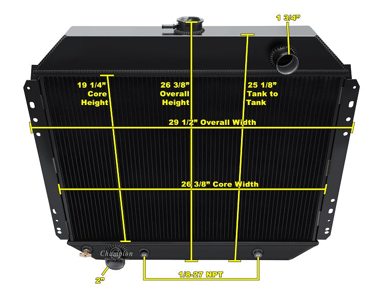 CC433B-BLK 3 Row Black