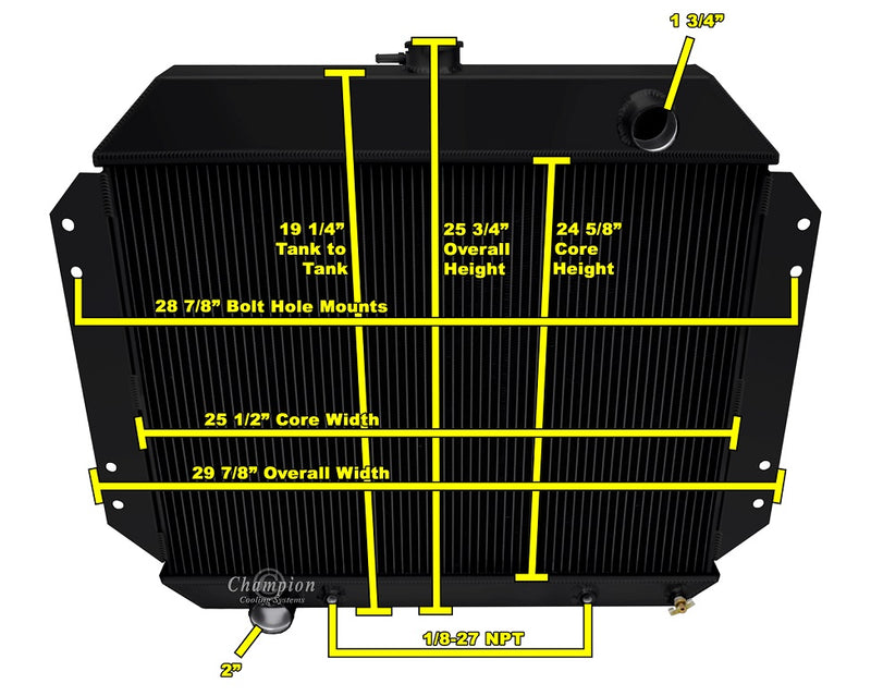 CC444B-BLK 3 Row Engine facing Brackets Black