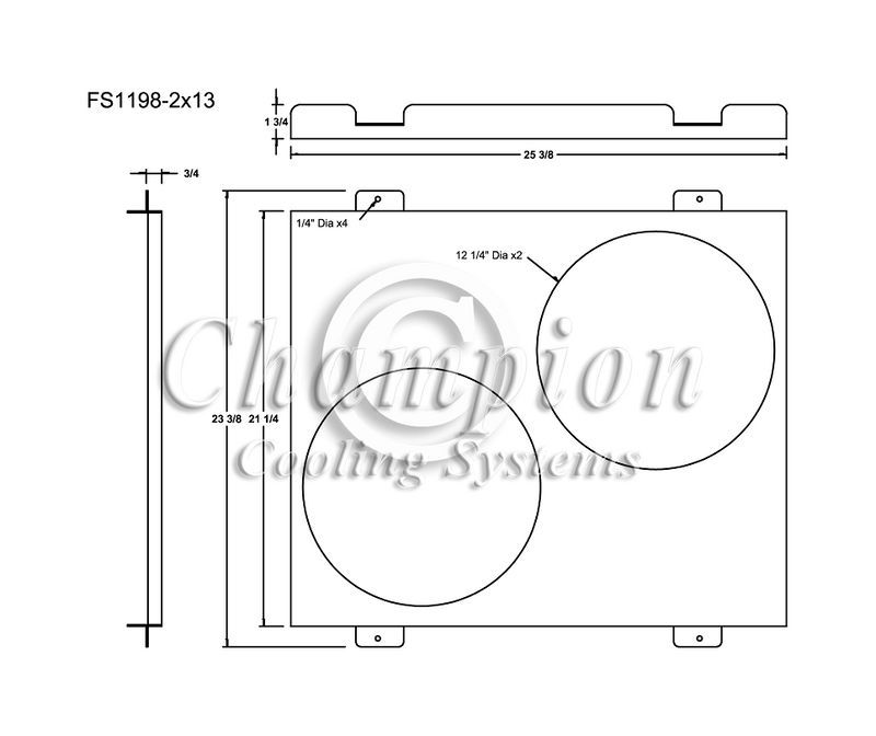 1198FS12C Shroud + SPAL-1522x2 <br> Medium Profile Fans