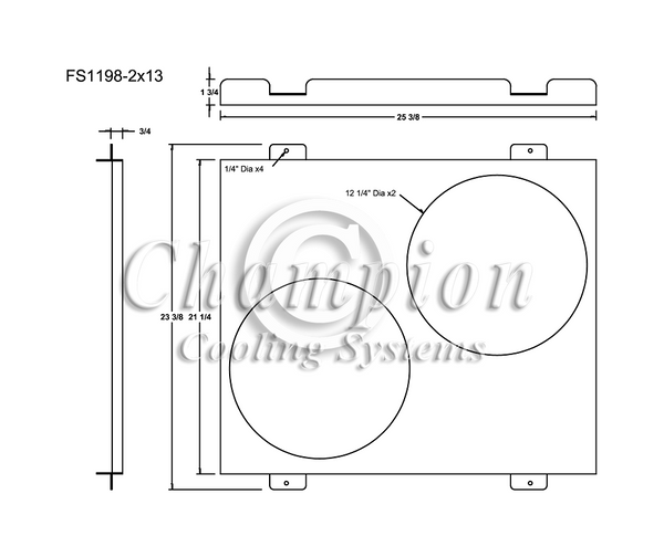 CC1198-1198FS12C + SPAL-1522x2 <br> Medium Profile Fans
