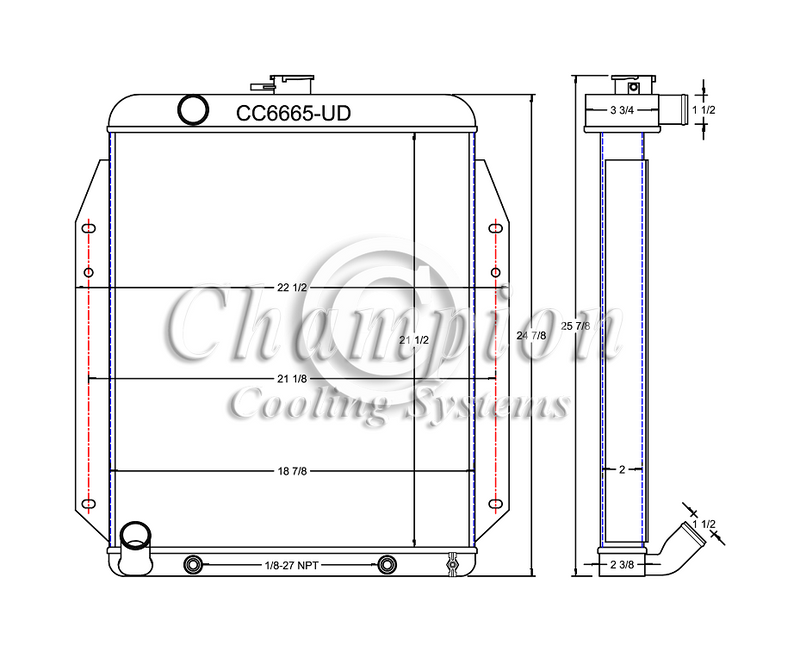 CC6665-UD 3 Row Drivers side Inlet
