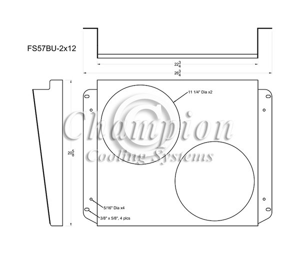 57BUFS11C Shroud for Dual 11" Fans