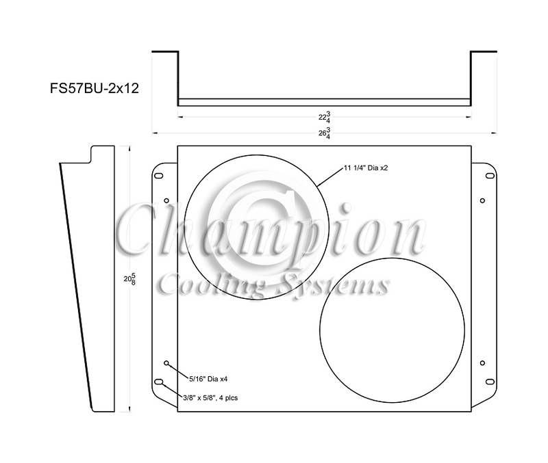 57BUFS11C Shroud for Dual 11" Fans