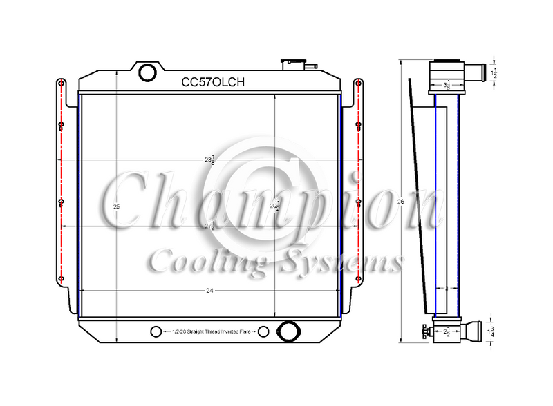 CC57OLCH 3 Row Chevy Motor