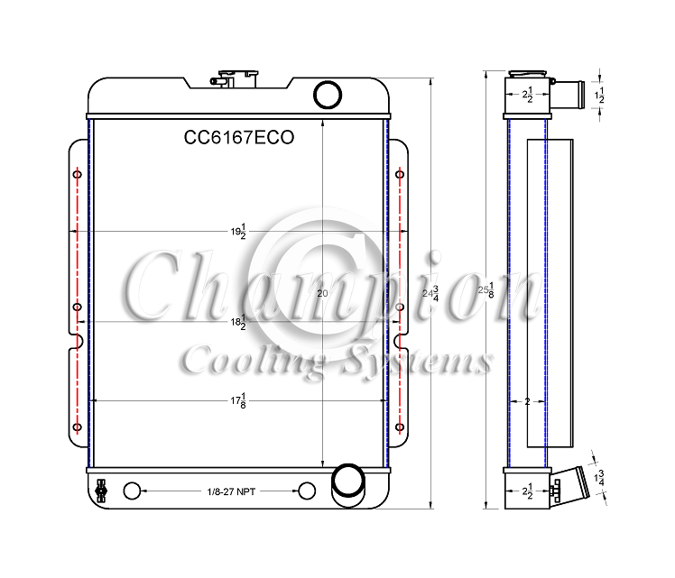 CC6167ECO 3 Row Lower Pass Outlet