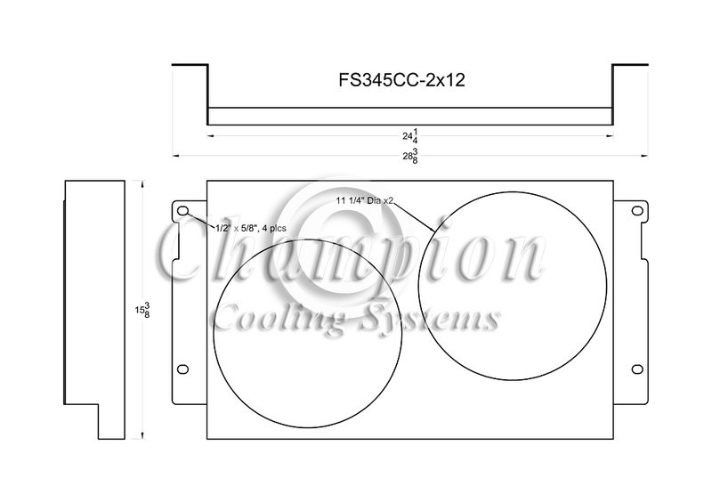 345FS11 Shroud + SPAL-1500x2 <br> Medium Profile Fans