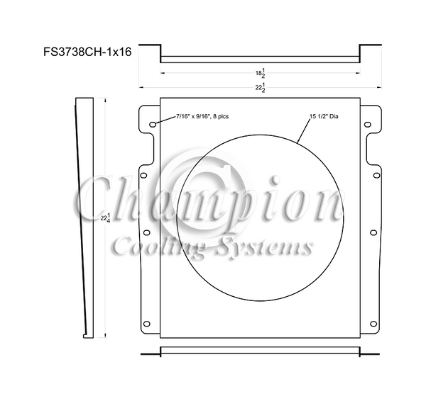 CC3738CH-3738FS16C 3 Row Combo V8's
