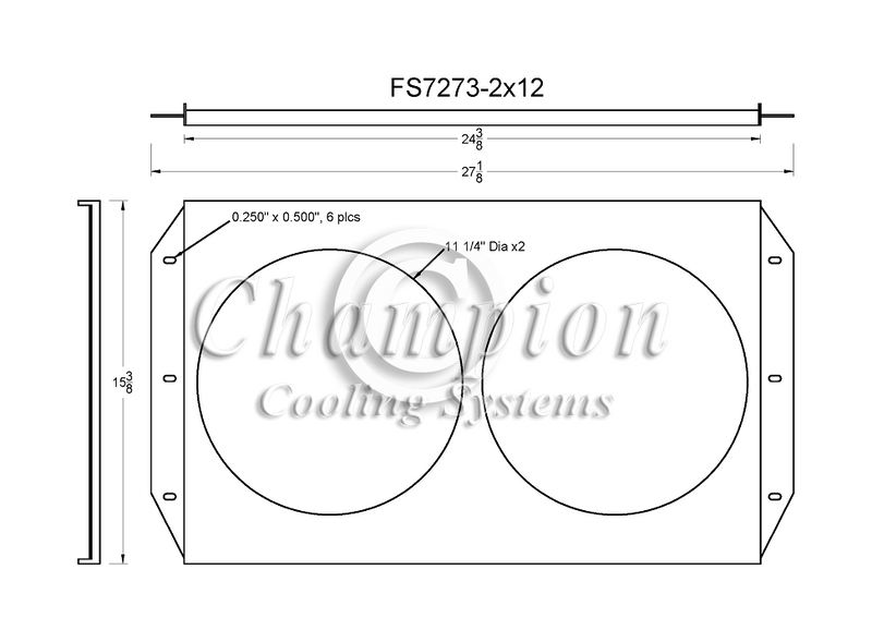 7273FS11C Shroud + SPAL-1500x2 <br> Medium Profile Fans