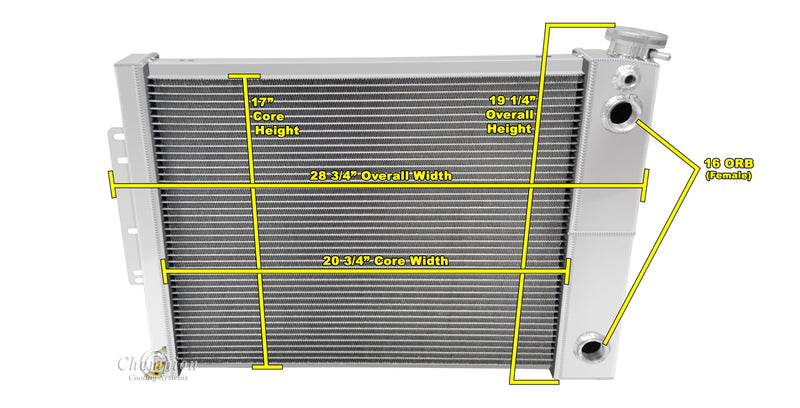 CC337B-DP-337FS16 3 Row Dual Pass 21" core